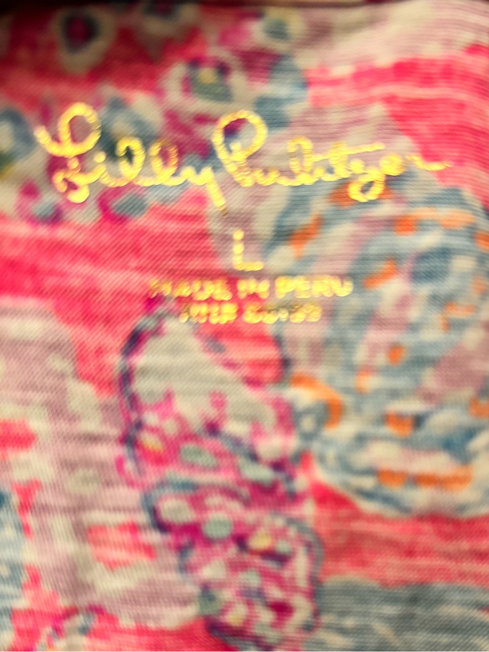 Lilly Pulitzer Pink Blue Tropical Print Shirt. Has been hemmed and sown. - Picture 3 of 7